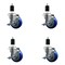 Service Caster 3.5'' SS Blue Poly Swivel 1-1/2'' Expanding Stem Caster Set with Brake, 4PK SCC-SSEX20S3514-PPUB-BLUE-TLB-112-4 - alternate 1